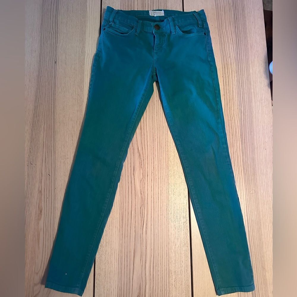Current/Elliot Ankle Skinny in Ultramarine Green mid rise Skinny Jeans - Size 27